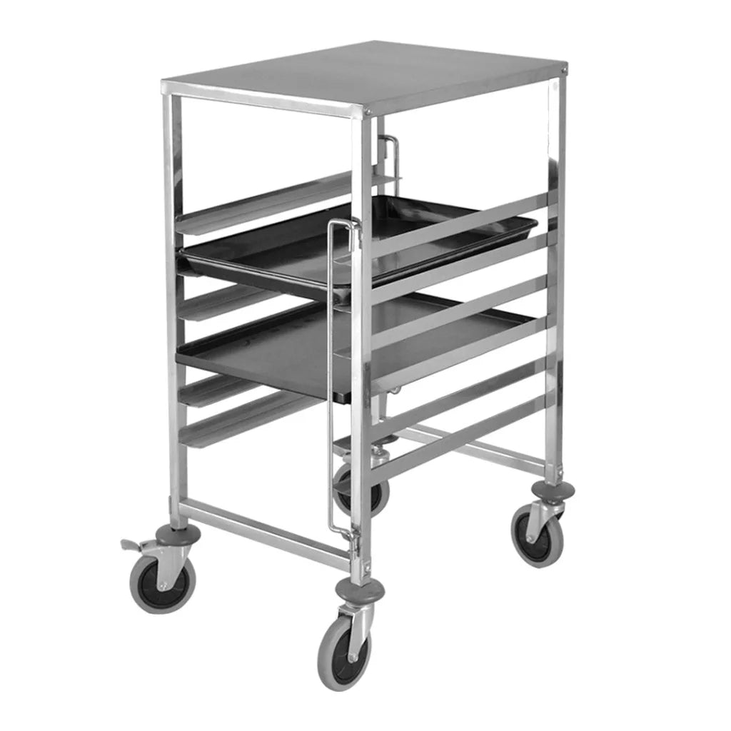 Bakery Trolley Premium 7 Tier Stainless Steel Gastronorm Trolley Suits GN 1/1 Pans with Working Surface