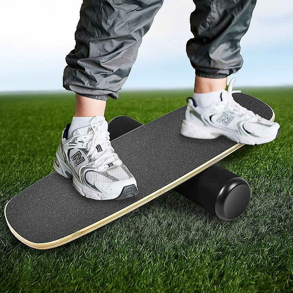 Balance Board Trainer with Adjustable Stopper Wobble Roller