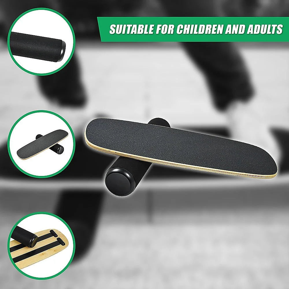 Balance Board Trainer with Adjustable Stopper Wobble Roller