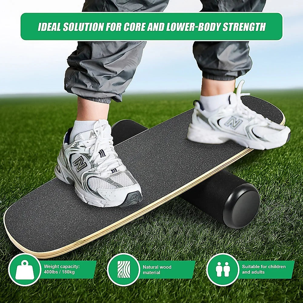 Balance Board Trainer with Adjustable Stopper Wobble Roller