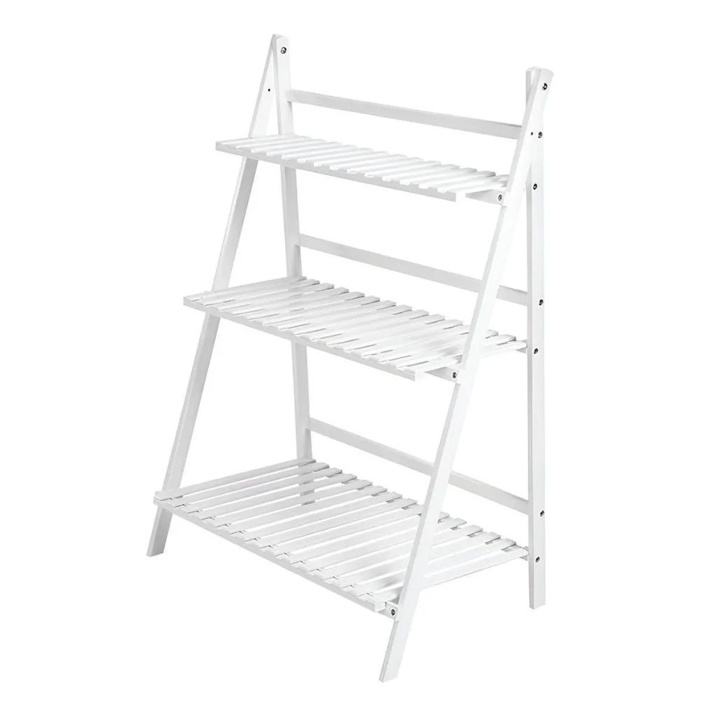 Balcony Plant Stand 3-Layer Wooden Flower Pot Corner Stand