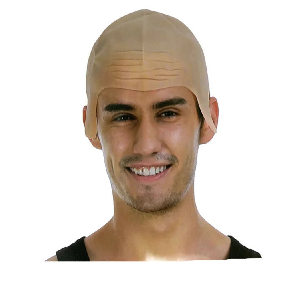 Bald Skinhead Wig Cap Costume Rubber Latex Dress Up Party