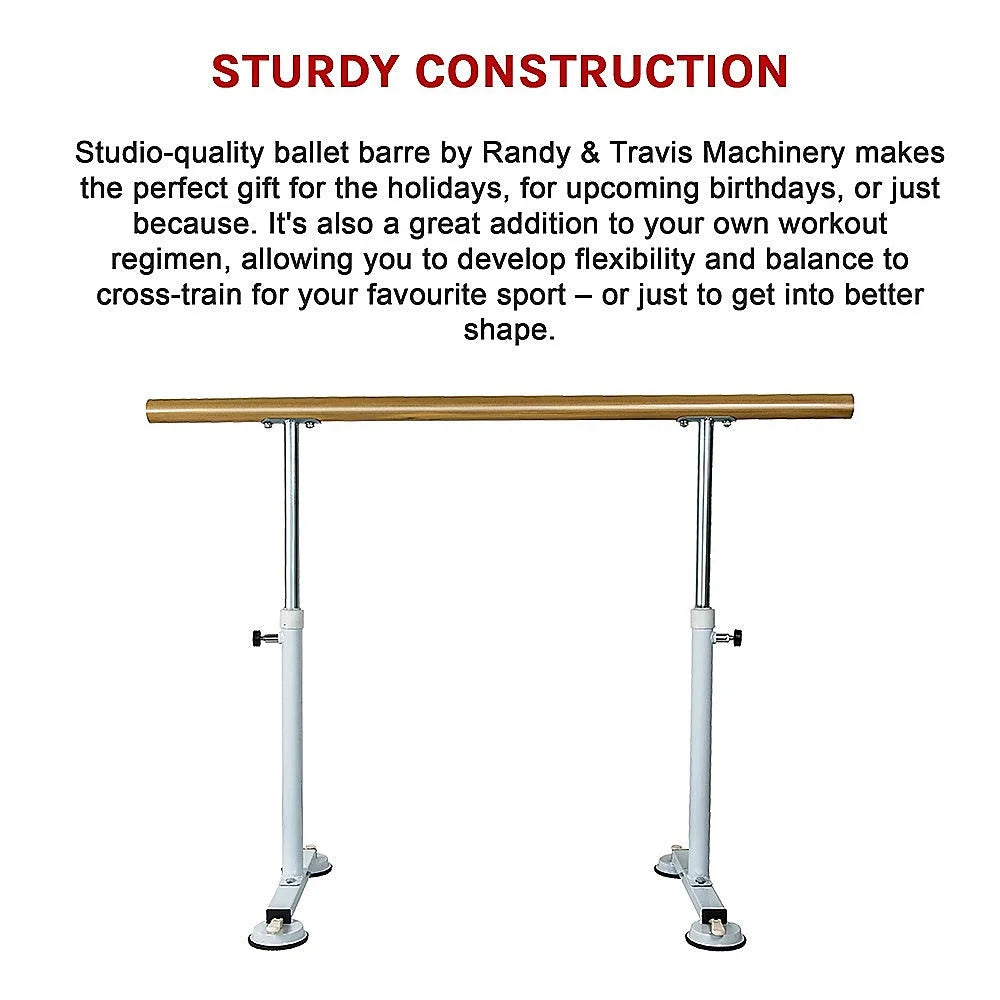 Ballet Bar Wooden Portable Stretch Barre Dance Bar 1.5M