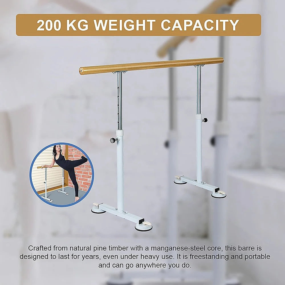 Ballet Bar Wooden Portable Stretch Barre Dance Bar 1.5M