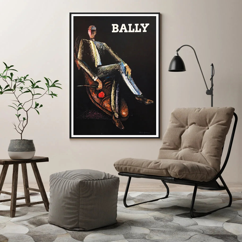 Bally Man & Woman Canvas Wall Art Set of 2 Black Frame 50cm