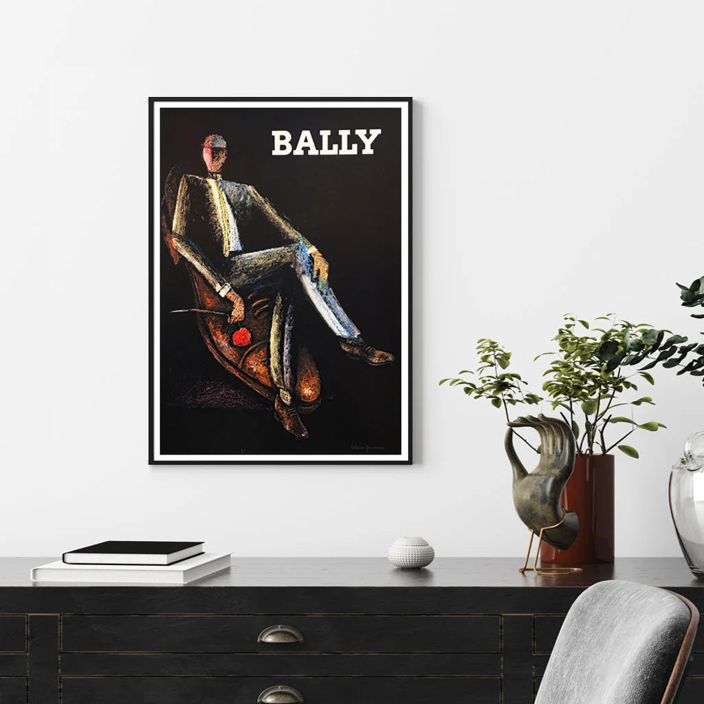 Bally Man & Woman Canvas Wall Art Set of 2 Black Frame 50cm