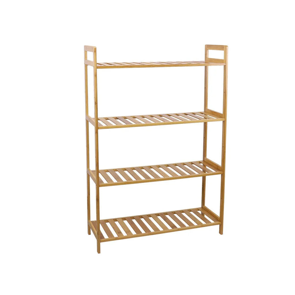 Bamboo 4 Tier Shelving Unit Kitchen Bedroom Bookshelf furniture