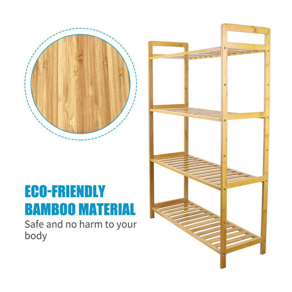 Bamboo Four Tier Shelving Unit Kitchen