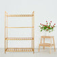 Bamboo tier shelving unit bookshelf