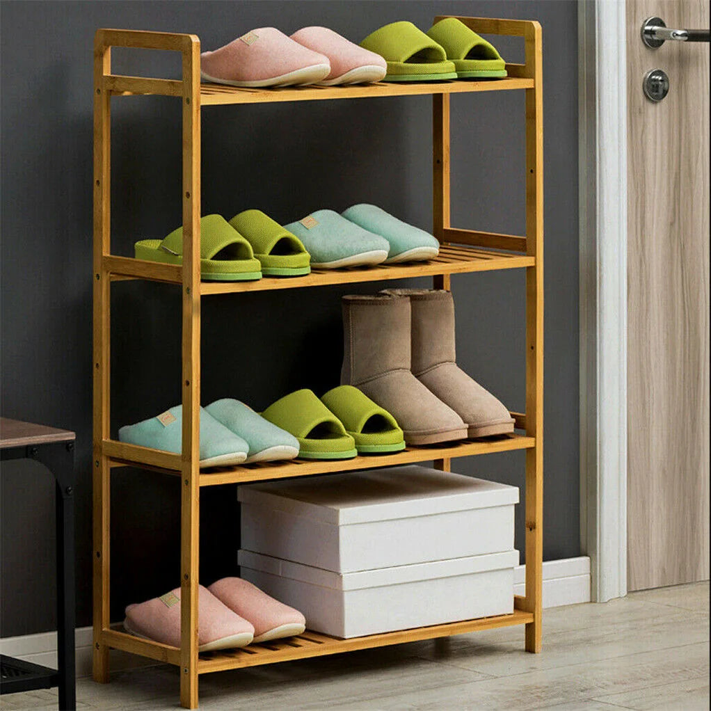 Bamboo bookshelf in a room setting