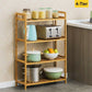 Bamboo bookshelf with tier shelving unit kitchen