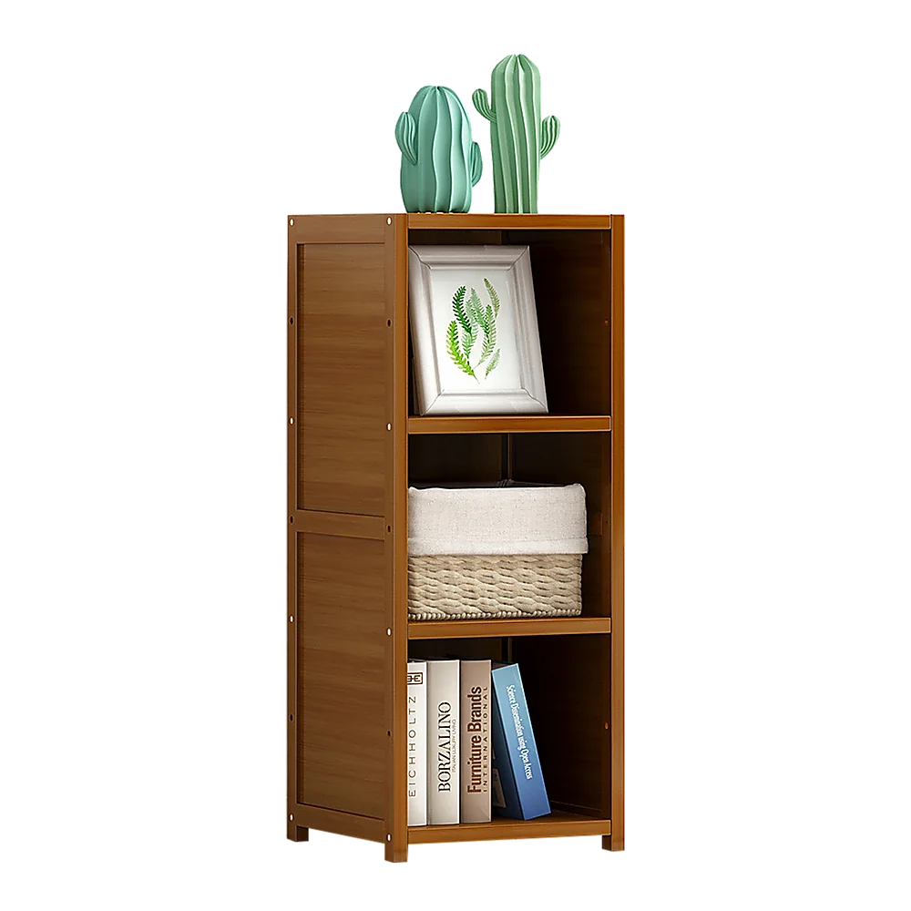 Bamboo Adjustable Shelf Bookcase Display Storage Rack Stand