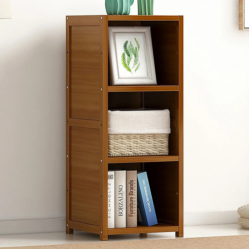Bamboo Adjustable Shelf Bookcase Display Storage Rack Stand