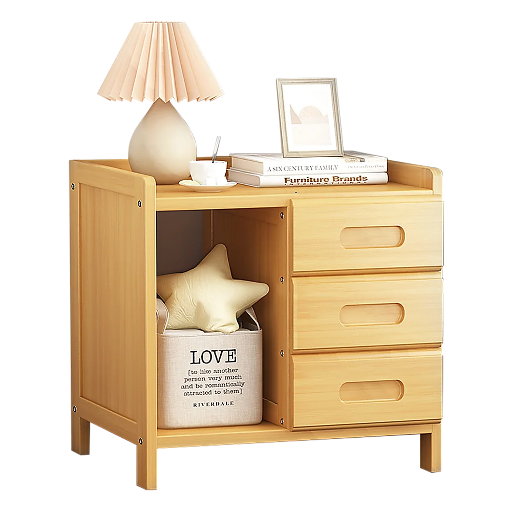 Bamboo Bedside Table Nightstand Storage Bedroom Sofa Side