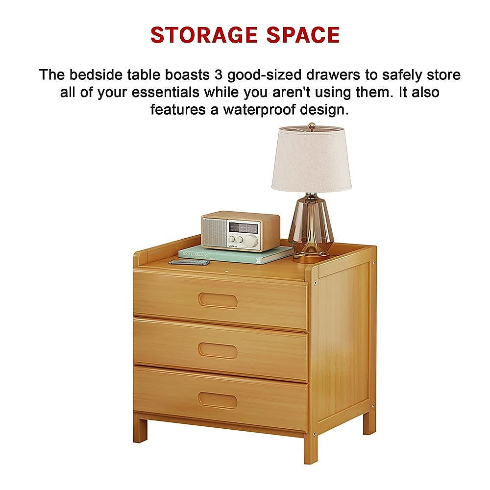 Bamboo Bedside Table Nightstand Storage for Bedroom Sofa
