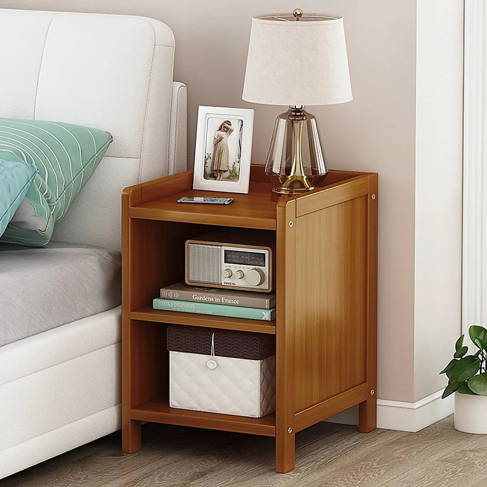 Bamboo Bedside Table Nightstand Storage for Bedroom Sofa