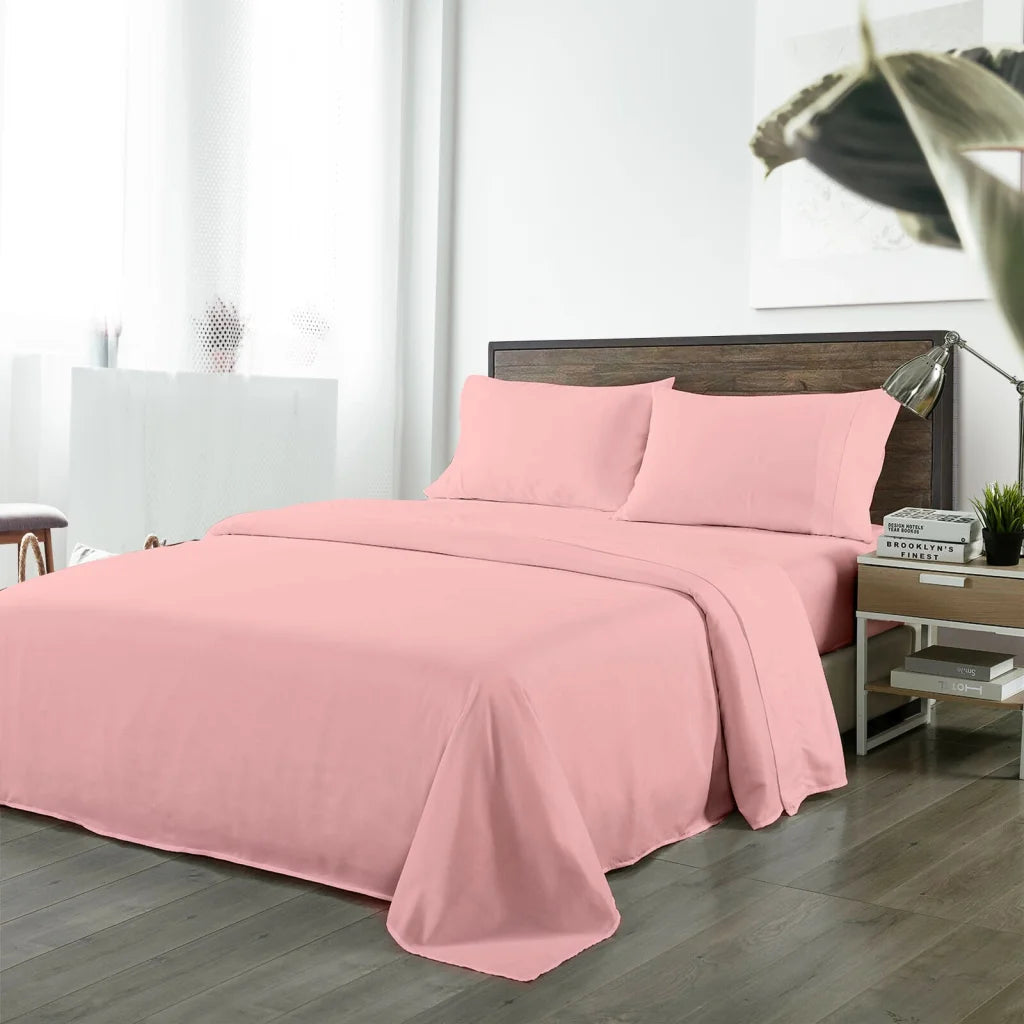 Bamboo Blended Sheet Set Blush - King Royal Comfort