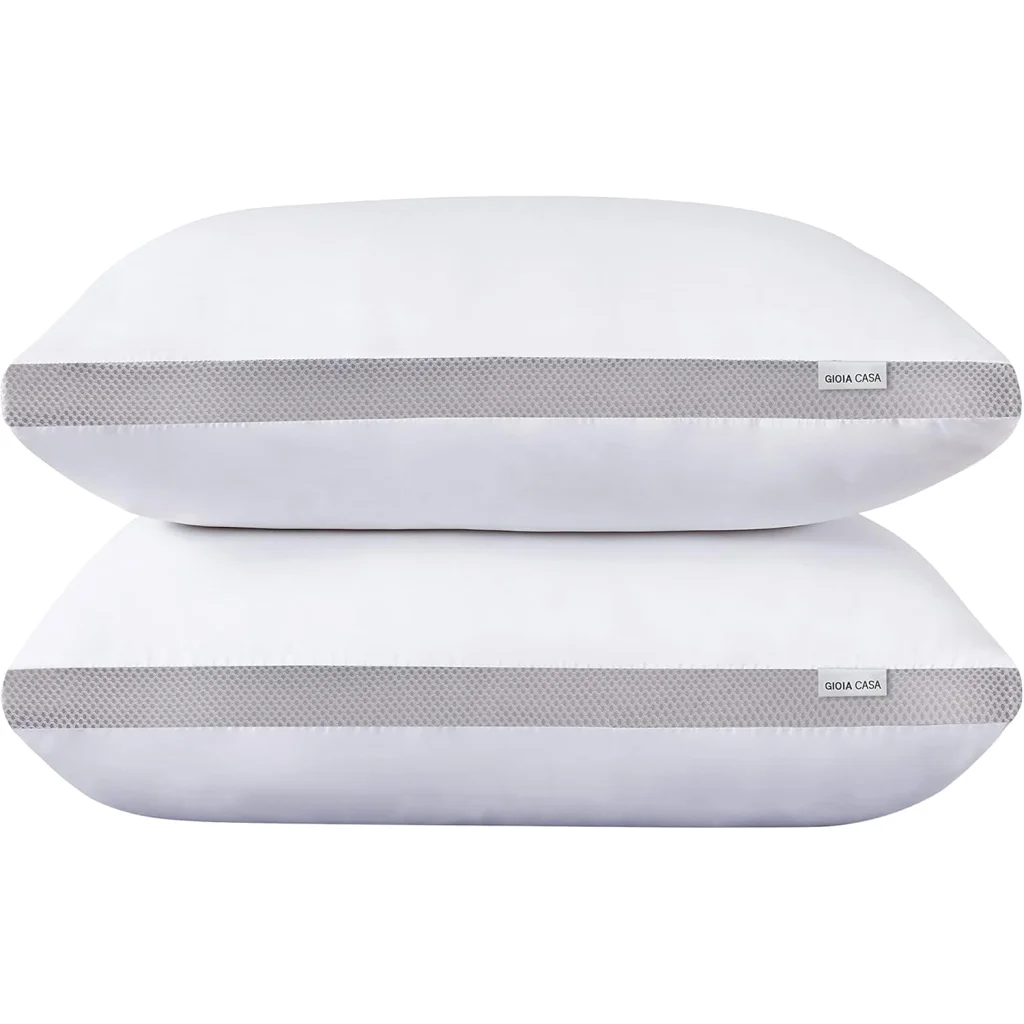 Bamboo Cooling Pillows Twin Pack Luxury Plush Down-Like