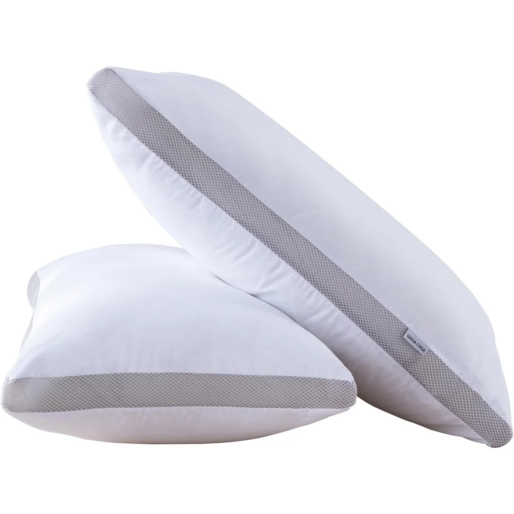 Bamboo Cooling Pillows Twin Pack Luxury Plush Down-Like