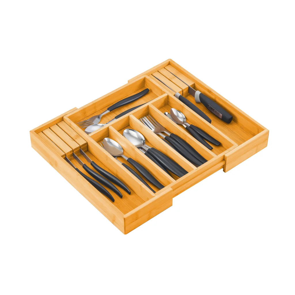 Bamboo Expandable Drawer Organizer Large Capacity