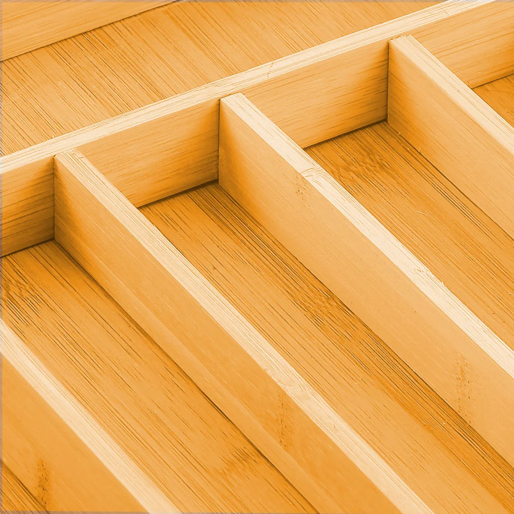 Bamboo Expandable Drawer Organizer Large Capacity