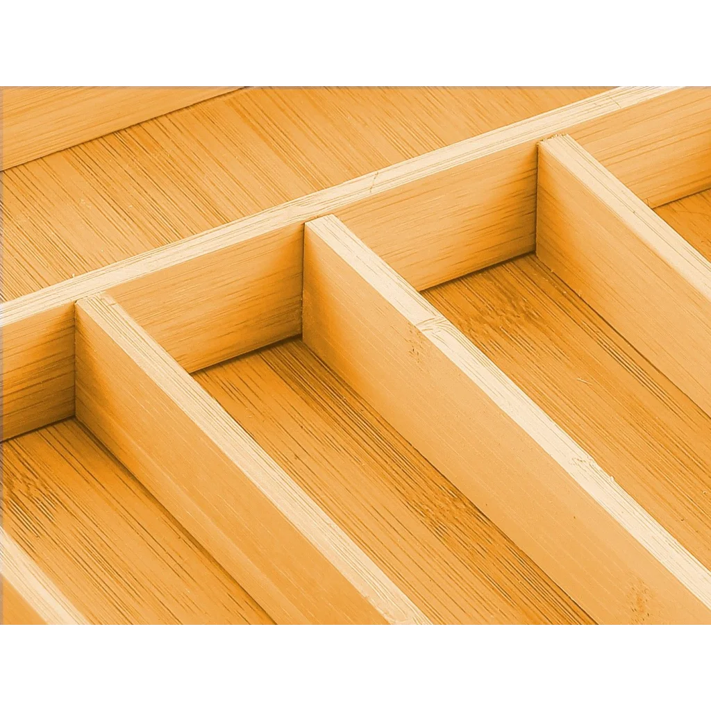 Bamboo Expandable Drawer Organizer with Knife Block Holder