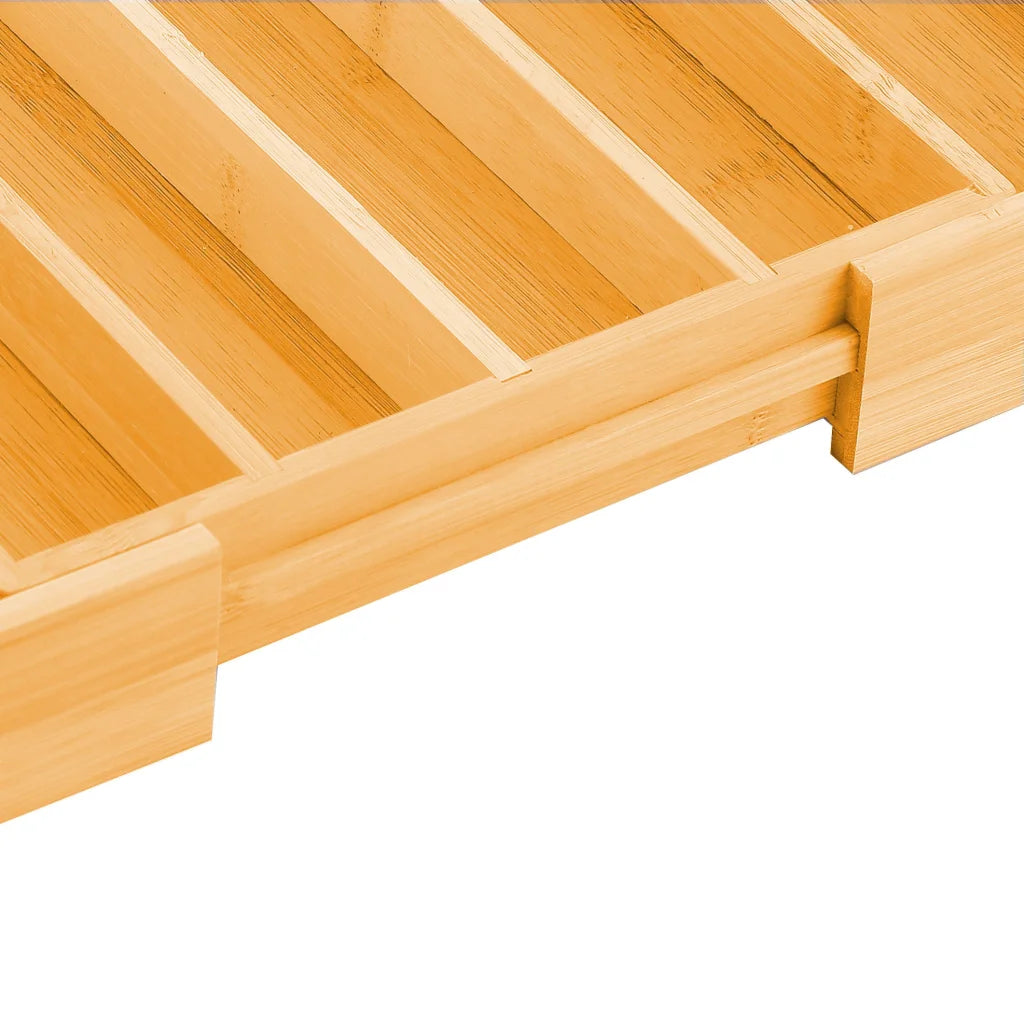 Bamboo Expandable Drawer Organizer with Knife Block Holder