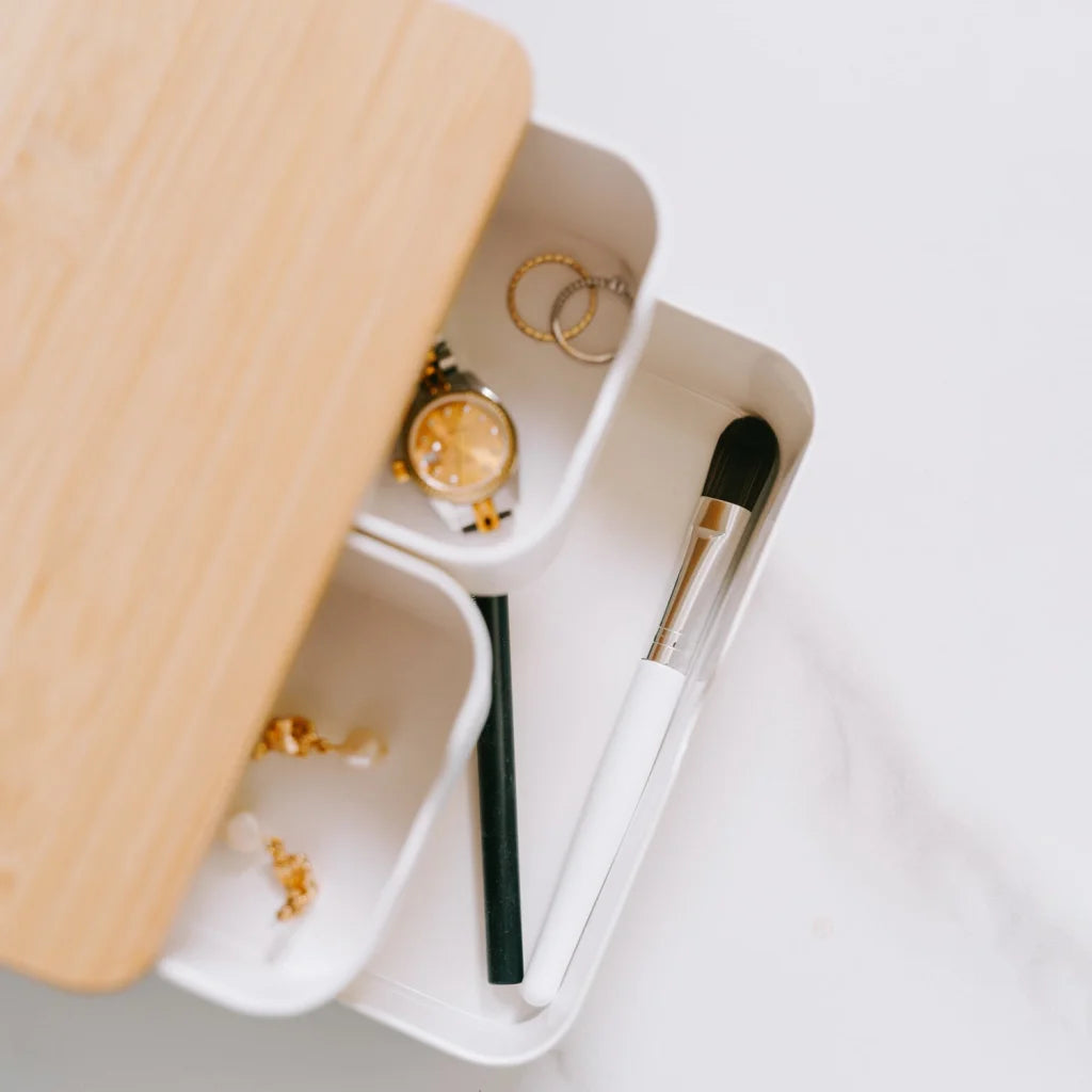 Bamboo Fibre Storage Drawer Set - Furniture > Office >