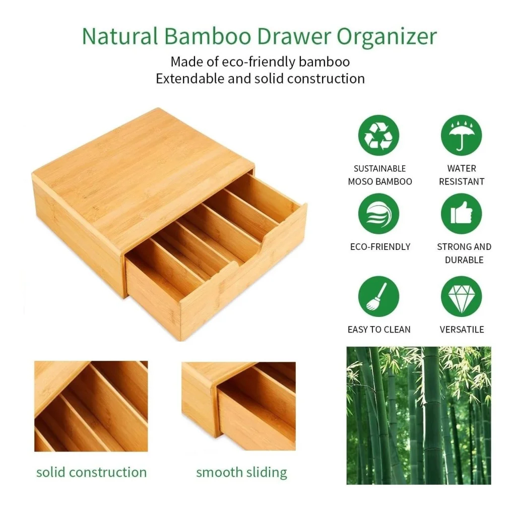 K Cup Coffee Pod Holder Storage Bamboo
