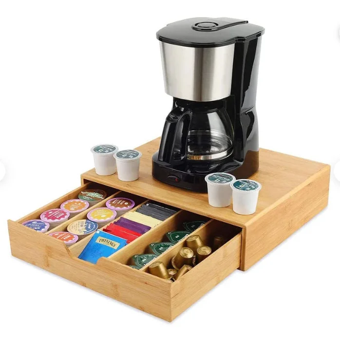 Bamboo K Cup Coffee Pod Holder Storage Organizer