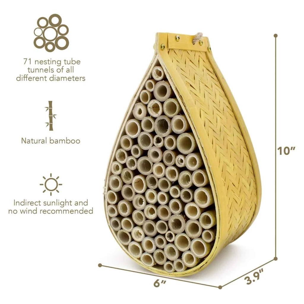 Bamboo Mason Beehive House Pollinator Tear Drop Bee Nest