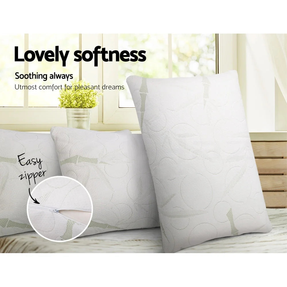 Bamboo Memory Foam Pillows (Set of 2) - Bedding