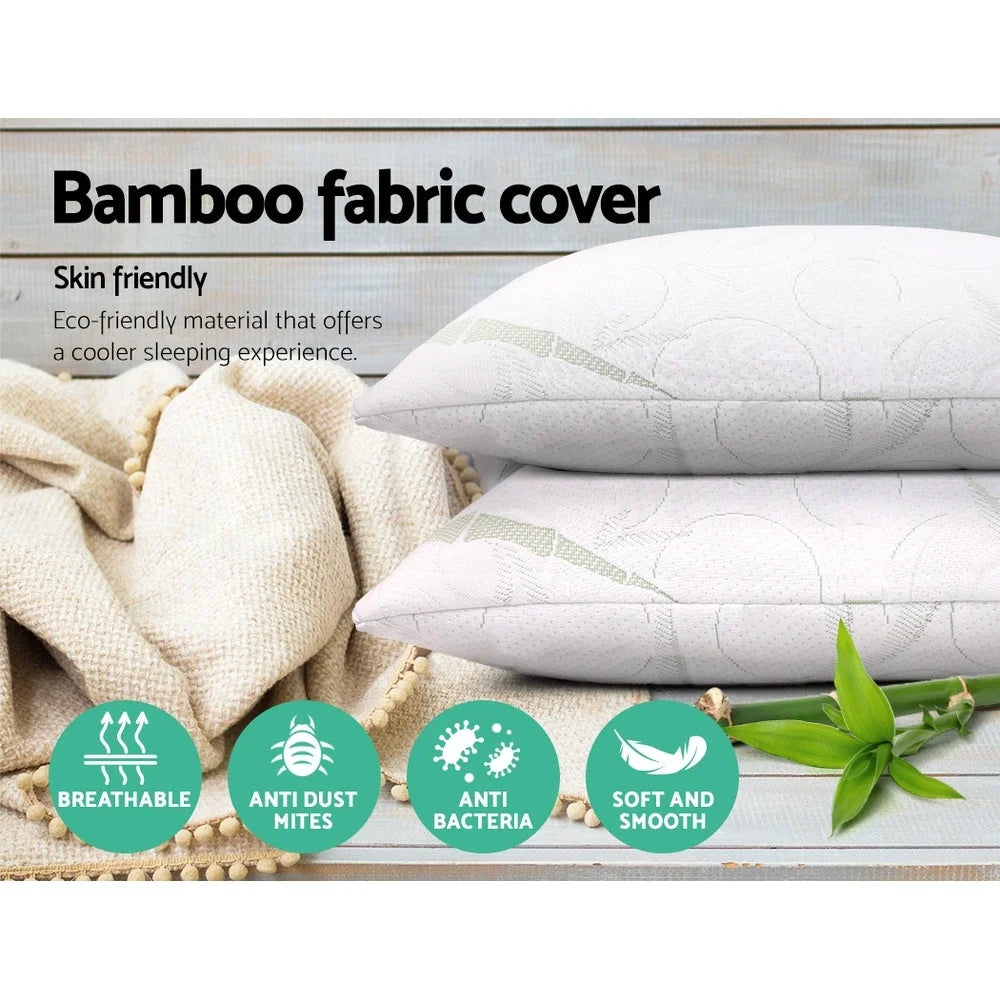 Bamboo Memory Foam Pillows (Set of 2) - Bedding