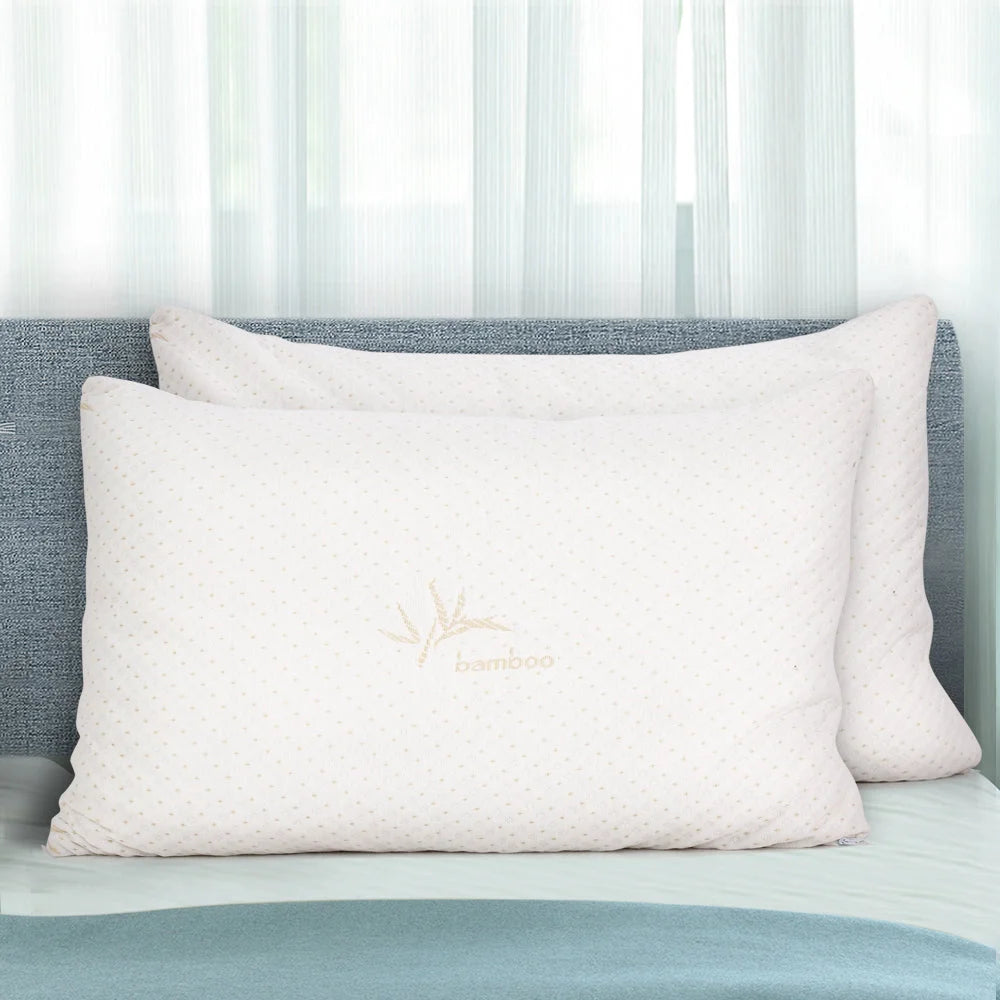Bamboo Memory Foam Pillows (Set of 2) Single - Giselle