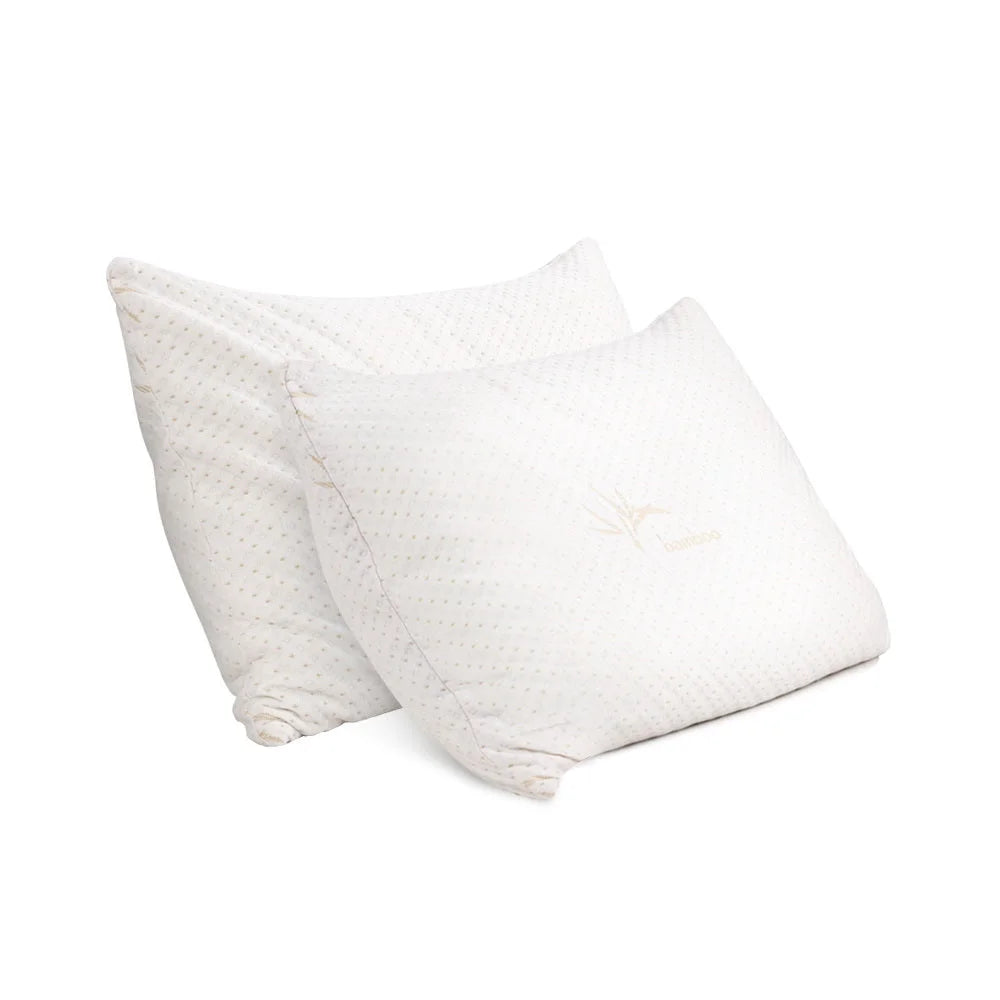 Bamboo Memory Foam Pillows Set of 2 Single