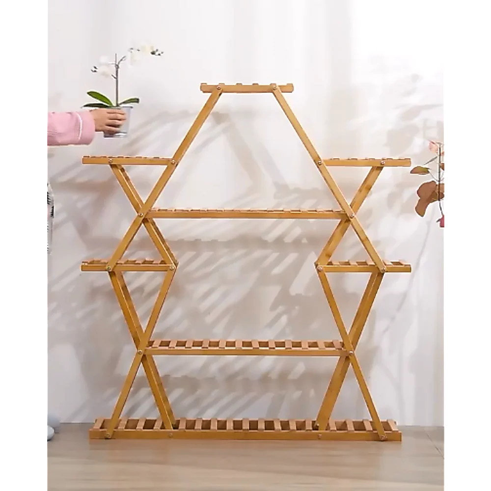 Bamboo Multilayer Flower Plant Bonsai Rack Shelf Stand