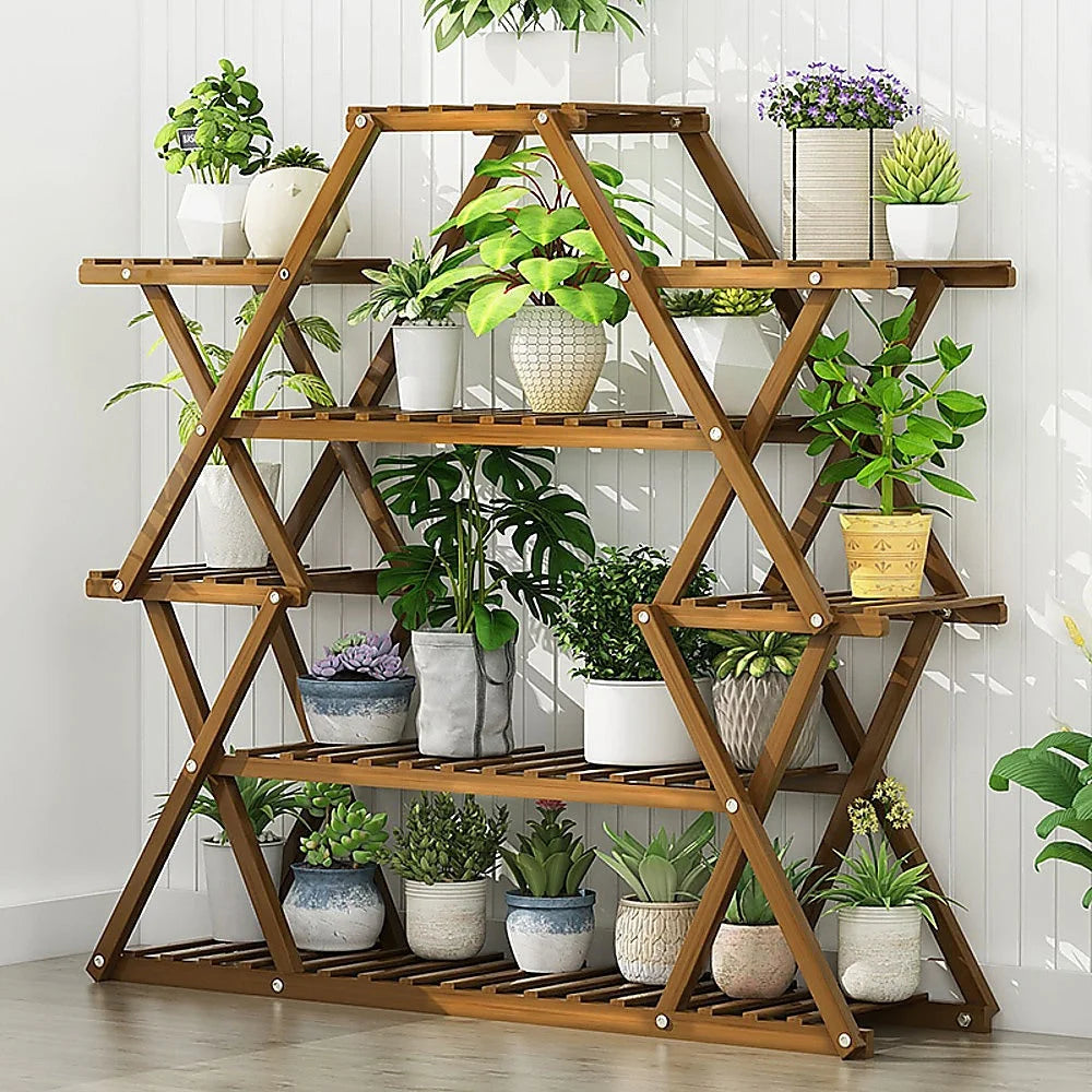 Bamboo Multilayer Flower Plant Bonsai Rack Shelf Stand