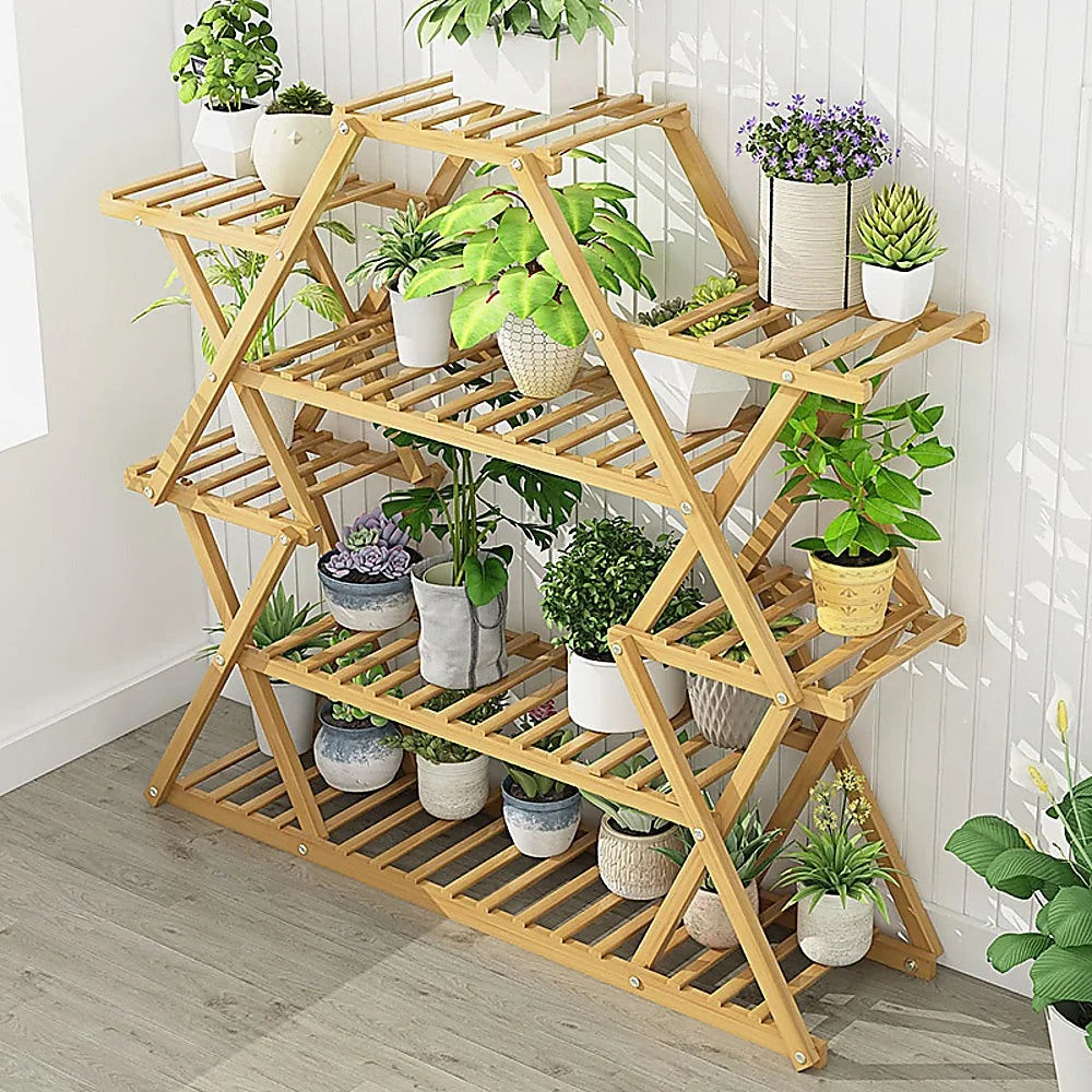 Bamboo Multilayer Flower Plant Bonsai Rack Shelf Stand