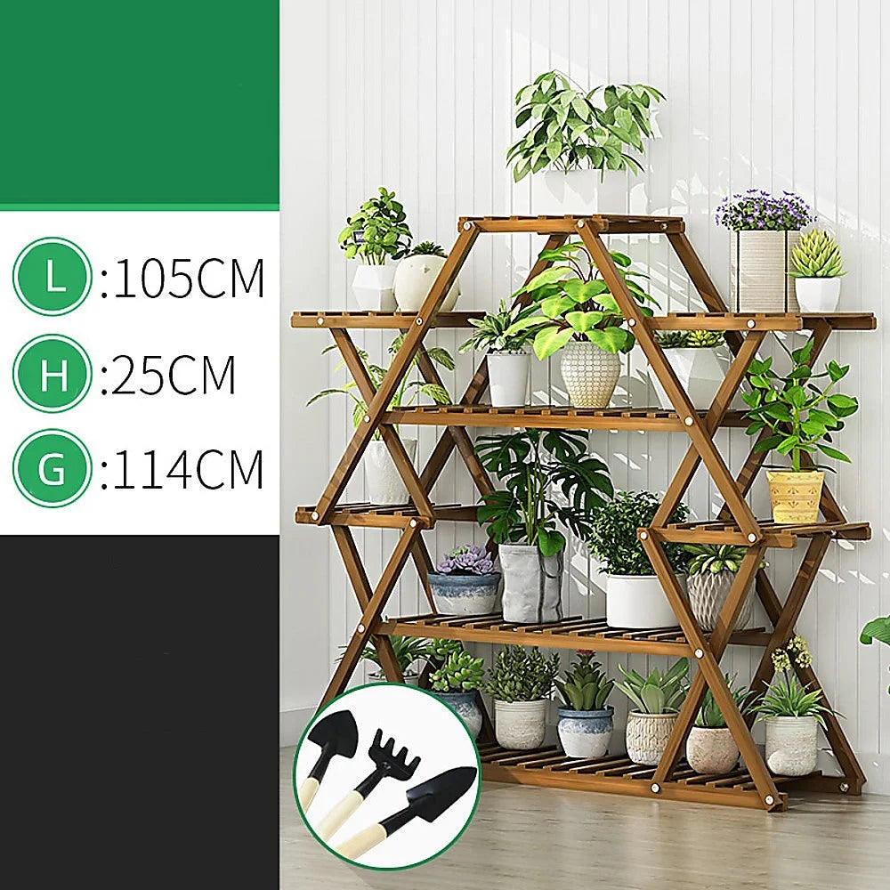 Bamboo Multilayer Flower Plant Bonsai Rack Shelf Stand