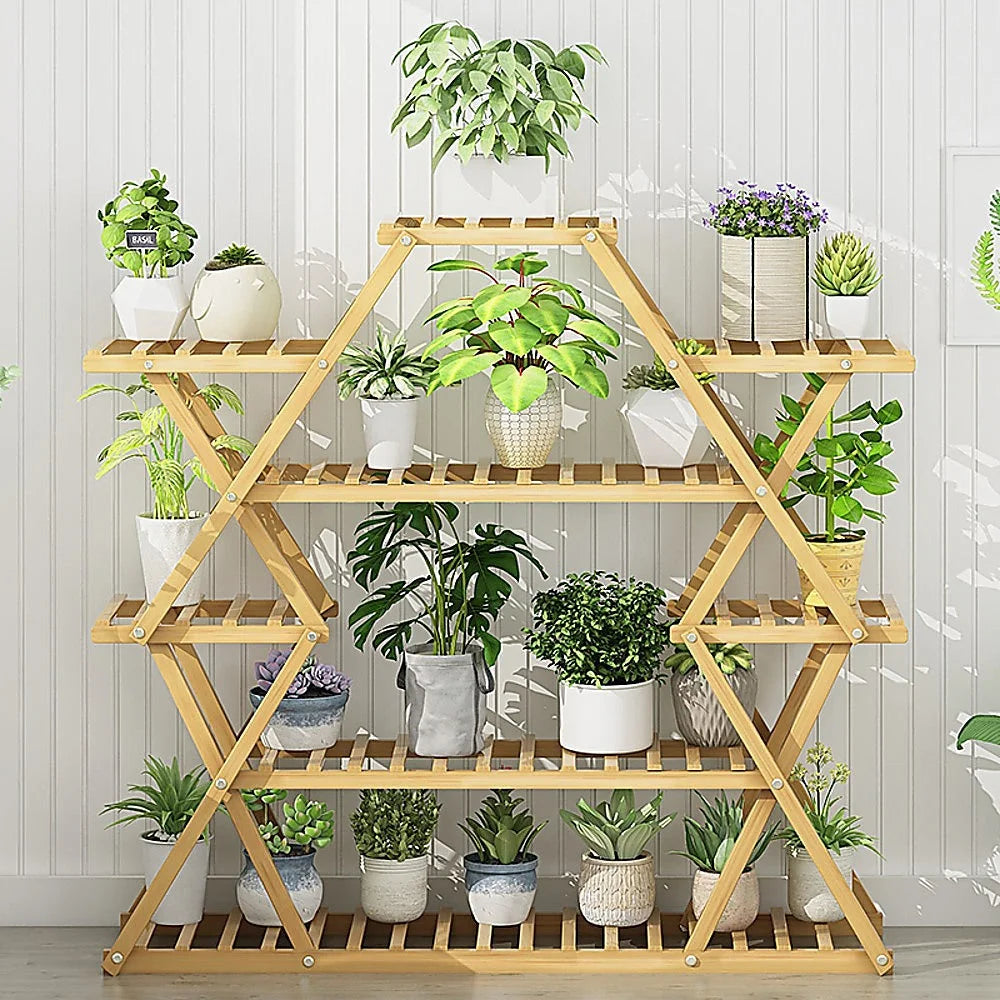 Bamboo Multilayer Flower Plant Bonsai Rack Shelf Stand