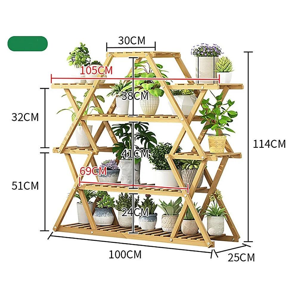 Bamboo Multilayer Flower Plant Bonsai Rack Shelf Stand