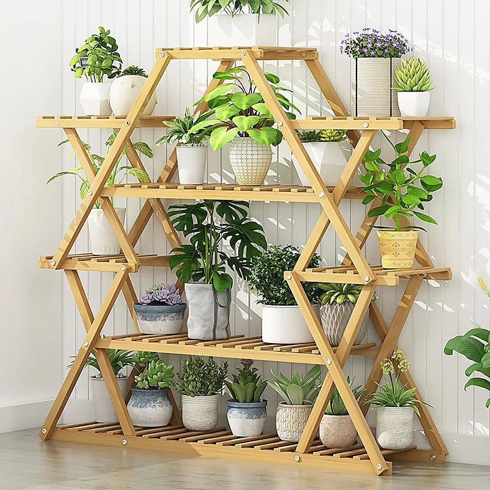 Bamboo Multilayer Flower Plant Bonsai Rack Shelf Stand