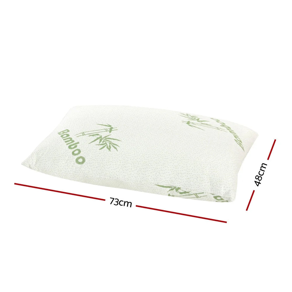 Bamboo Pillow Set 4 Pack Bedding Family Hotel Quality