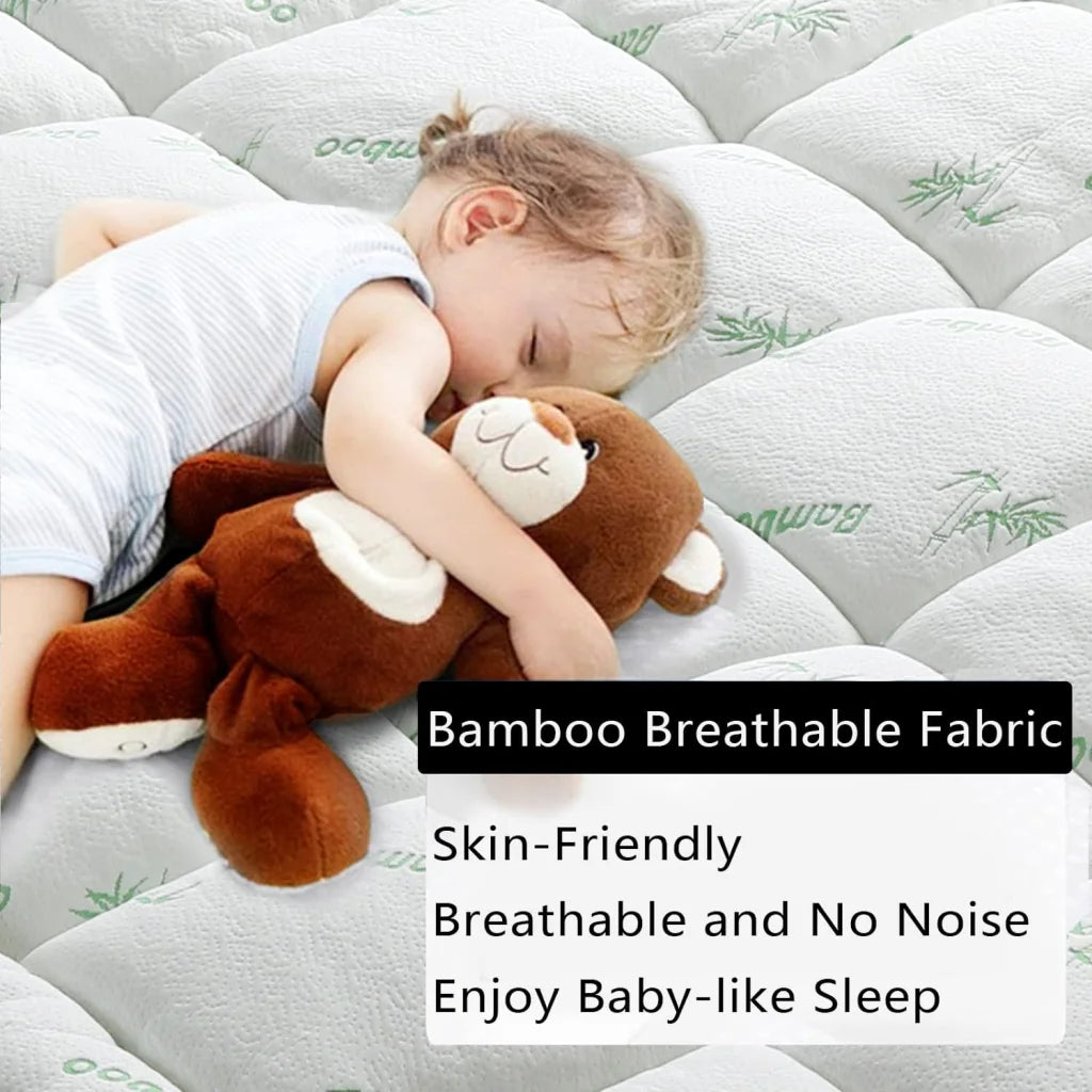 Bamboo Pillowtop Mattress Topper Luxury Bedding Mat Pad