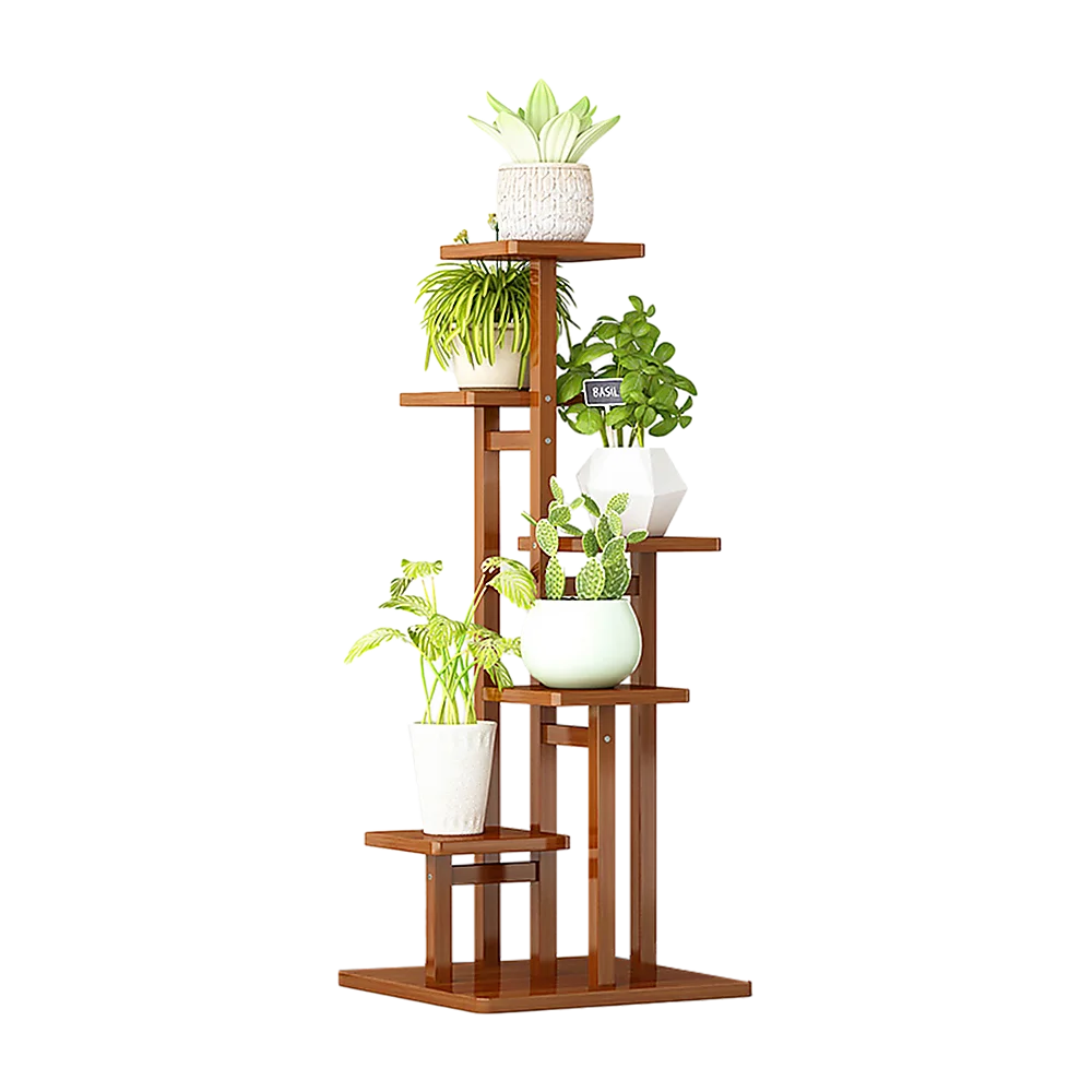 Bamboo Plant Stand 5 Tiers Vertical - Staged Flower Shelf