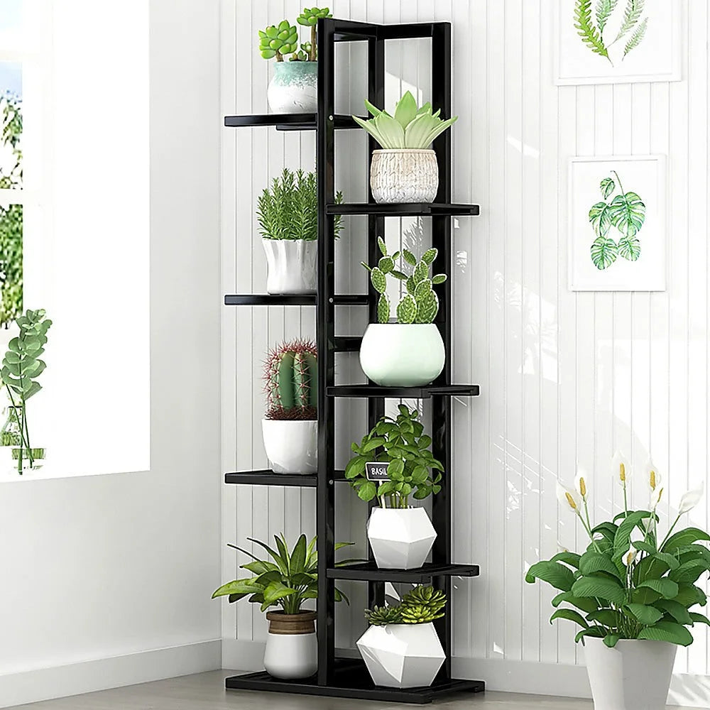 Bamboo Plant Stand 6 Tiers Vertical - Staged Flower Shelf