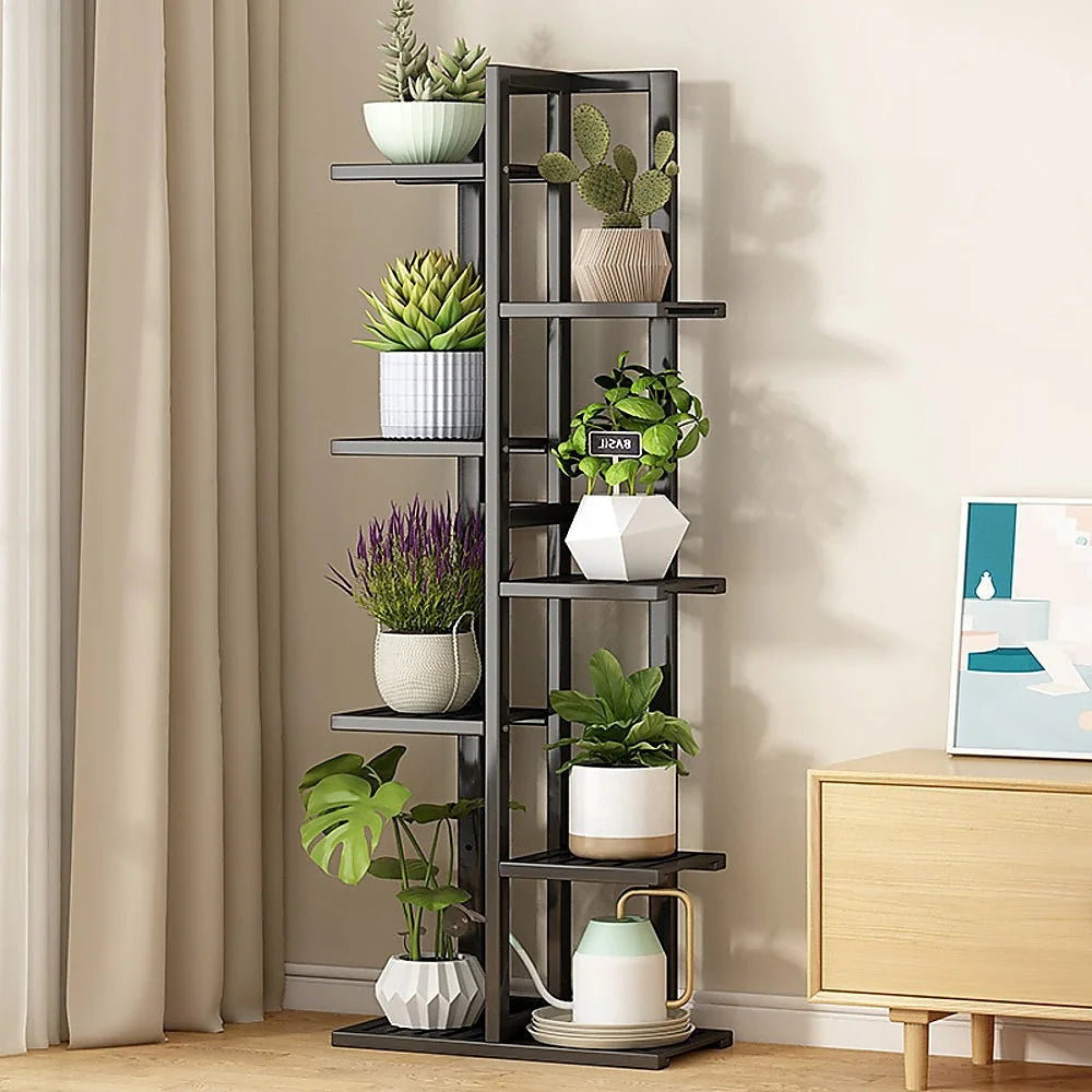 Bamboo Plant Stand 6 Tiers Vertical - Staged Flower Shelf