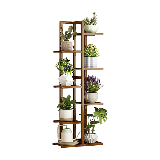 Bamboo Plant Stand 6 Tiers Vertical - Staged Flower Shelf