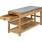 Bamboo Shoe Bench Drawers Lift Top - Furniture > Living