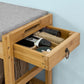 Bamboo Shoe Bench Drawers Lift Top - Furniture > Living